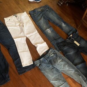 Men's Blue and White Jeans